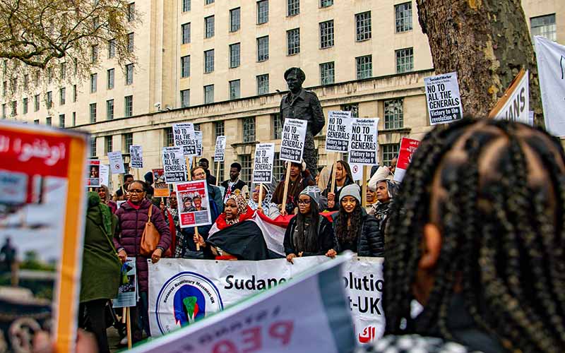 Protesters from the Sudanese Diaspora