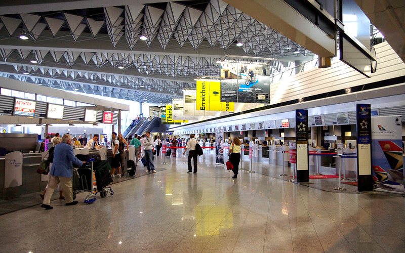 Passengers roaming at Frankfurt Airport