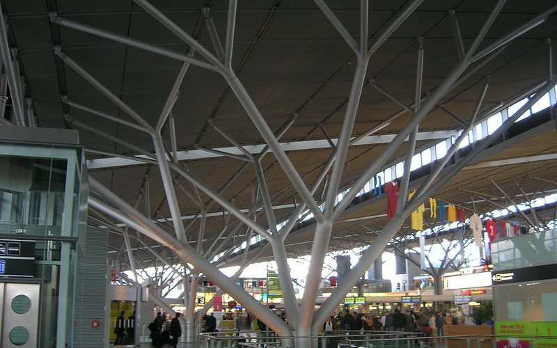 People walking around at Stuttgart Airport