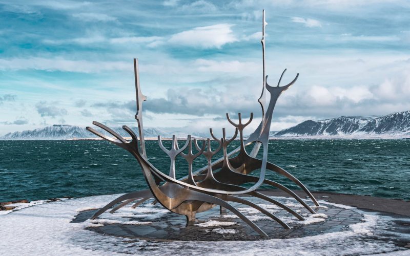 Sun voyager sculpture in Reykjavik, Iceland