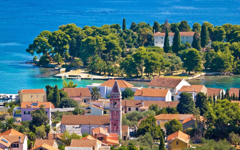 Beautiful coast of Croatia with so many houses.