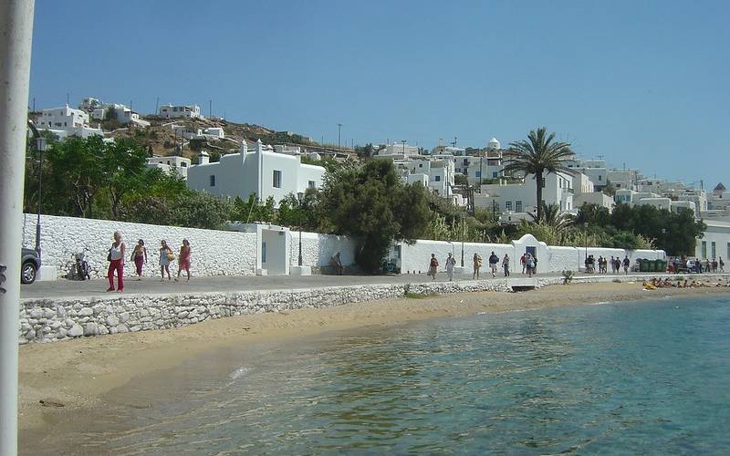 The waterfront on the beautiful island Mykonos