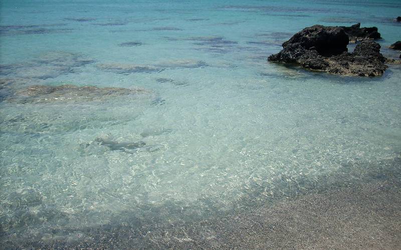 Beautiful Elafonissi Beach with crystal clear waters.