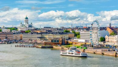 Cathedral and port, in Finland