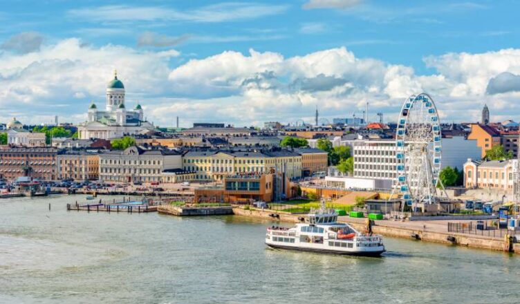 Cathedral and port, in Finland