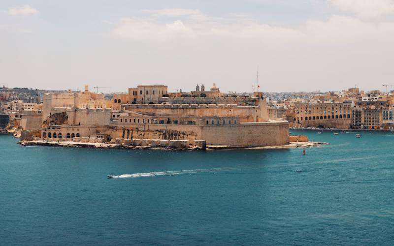 Fort St. Angelo view near water body in Malta