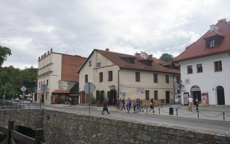 People walking on the streets in Kazimierz in Poland